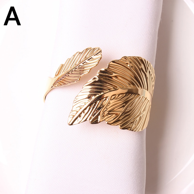 Anneau de serviette en plume créative, 1 pièce, porte-boucle, pour fête de mariage, maison, hôtel, décoration de Table: A