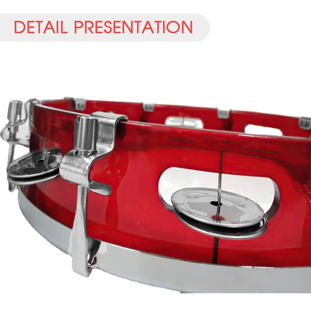 10 Inch Handheld Tamboerijn Dubbele Rij Tamboerijn Drum Set Self-Tuning Slaginstrument Musical Educatief Speelgoed Instrument