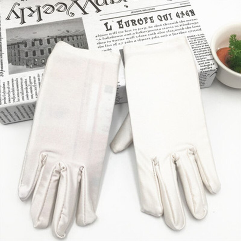 Women Protective Glooves Summer Gloves Men Women Spandex Gloves Ceremonial Gloves Smooth Stretch Solid Elbow Unisex: White