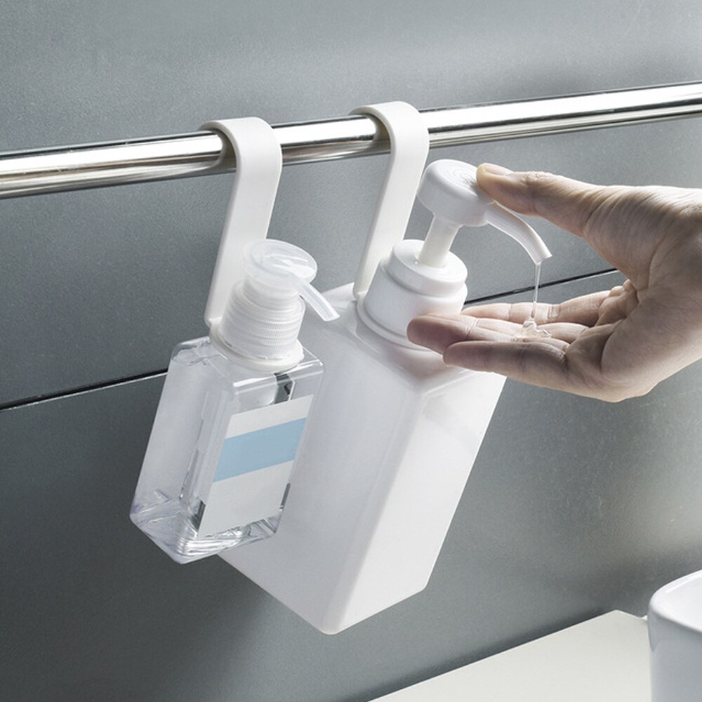 Bouteille de rangement polyvalente support suspendu mural S crochet 8 pièces maison porte-shampooing gain de place salle de bain toilette ABS blanc