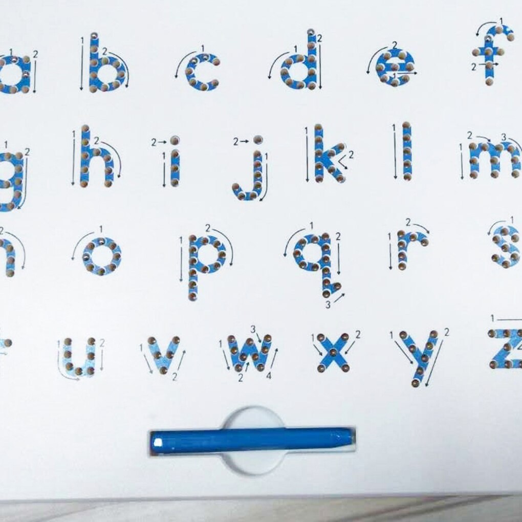 Children Magnetic Ball Writing Board Lower Case Letters Drawing Board Preschool Graffiti Tool