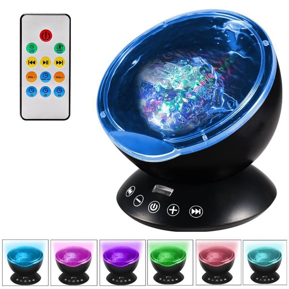 Oceaan Wave Sterrenhemel Aurora LED Nachtlampje Projector USB Afstandsbediening TF Kaarten Muziekspeler Speaker Projector Lamp: RGB