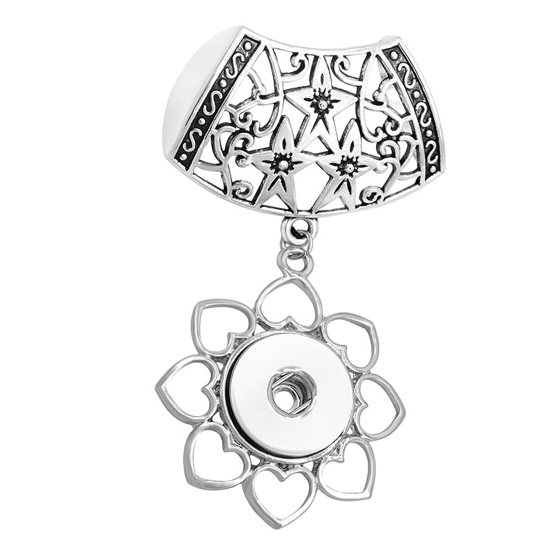 Heißer Hohl sterne schal anhänger Blume/Schneeflocke/Blatt anhänger für Schals schal fit 18mm snap tasten: XL0052