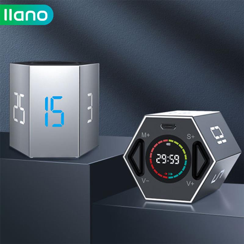 Llano Led Digitale Timer Keuken Koken Studie Mini Wekker Usb Countdown Flip Timer Voor Oefening Games Werkt