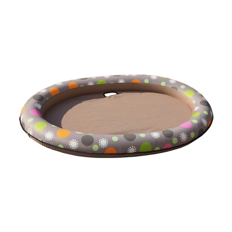 140*96cm Air Mattress Swimming Pool for Pet Dog Floating Pool Pet Water Toy Pool Row Bed Inflatable Beach Toy for Dogs Cats: brown grey