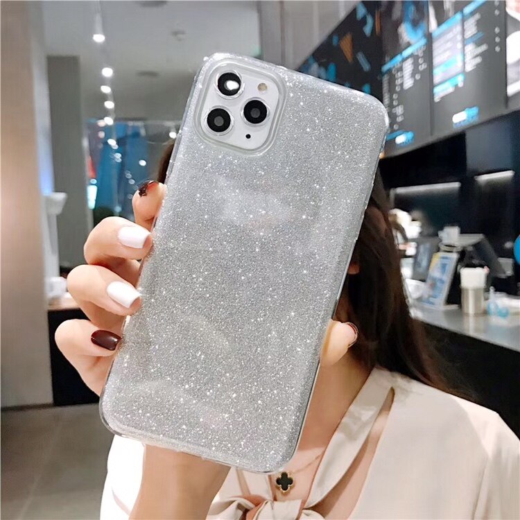 Ottwn Bling Powder Phone Case For iPhone 11 Pro Soft Silicone TPU Shiny Glitter Candy Color Cover For iPhone 11 11 Pro Max Shell: For iPhone 11 / Silver