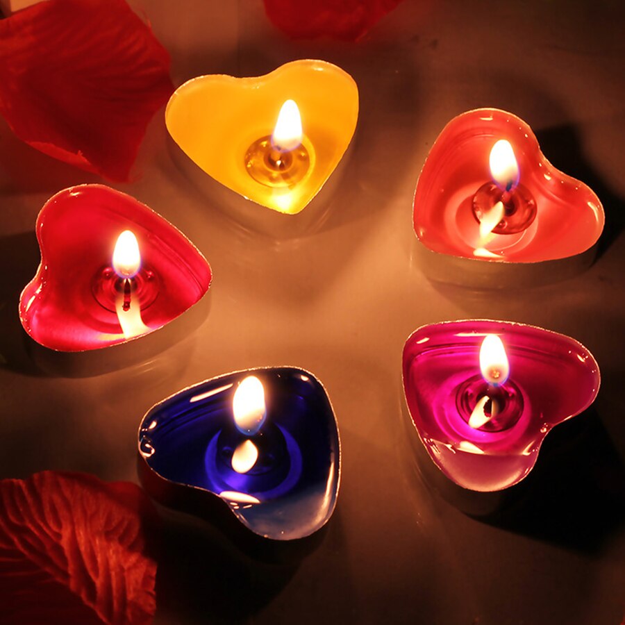 Bougies chauffe-bougie de mariage de petite dimension | Bougie avec cœur, , bougie photophore romantique Velas Tarta, QLB064