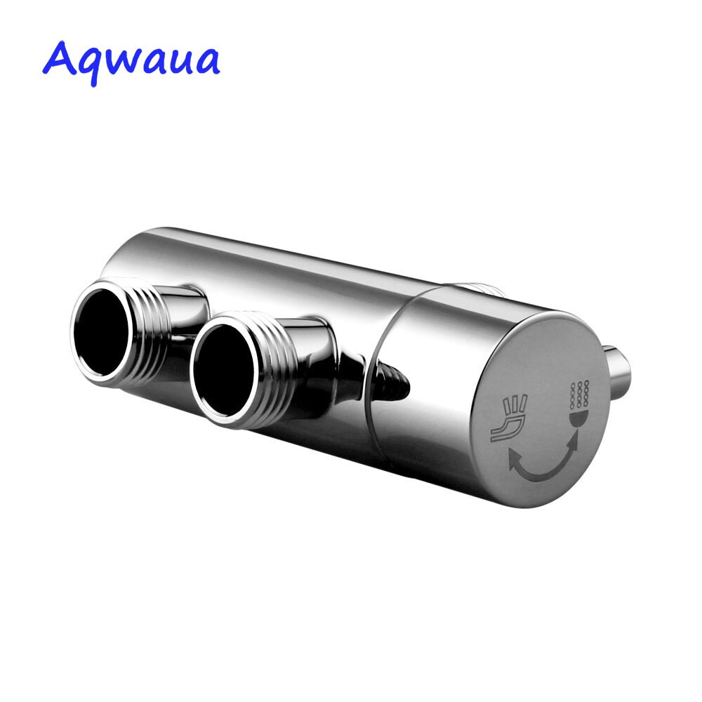 Aqwaua Dusche Wasserhahn Umsteller 3 Weg Dusche Arm Umsteller 2 Funktionen Wasserhahn Ventil für Dusche Rührgerät Durcheinander Körper Verchromt