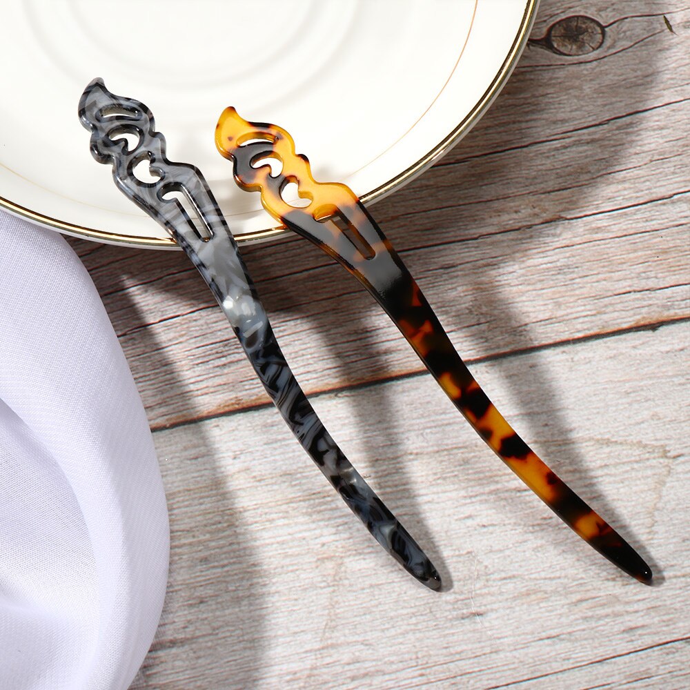 1PC Hair Sticks Retro Simplicity Acetate Hair Pin Women Girls Hair Clip Hair Styling Tools Hair Accessories