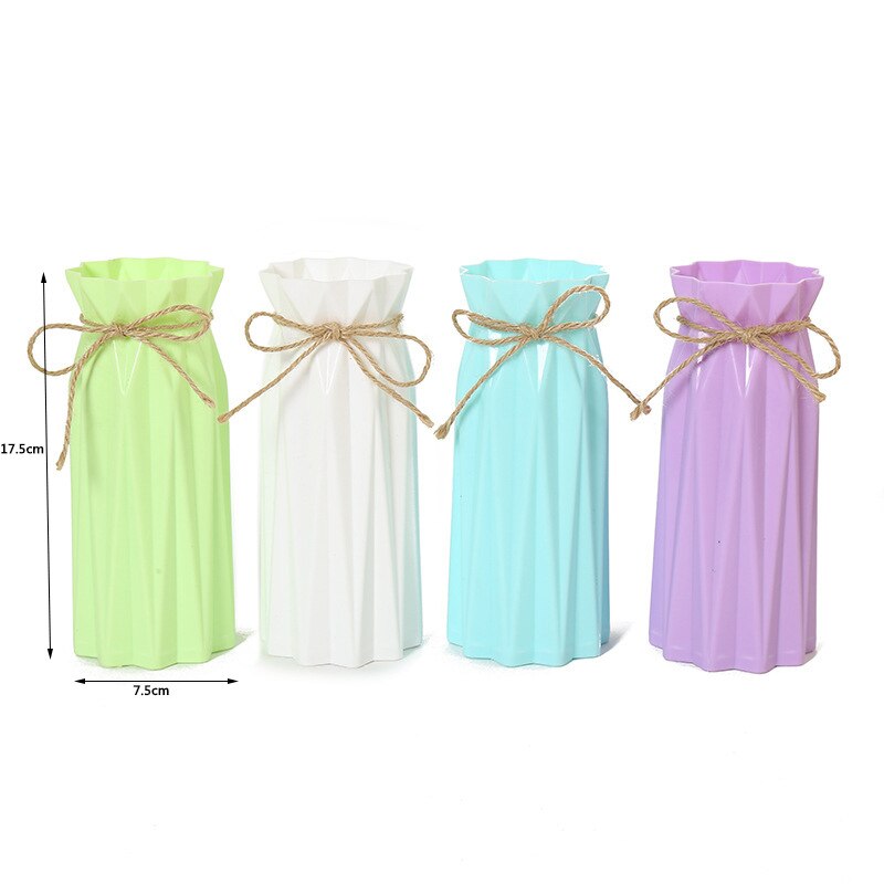Plastic Vase Home Decoration Accessories Flower Pot Ornaments Simulation Flower Insert Anti-fall European Dry Vase