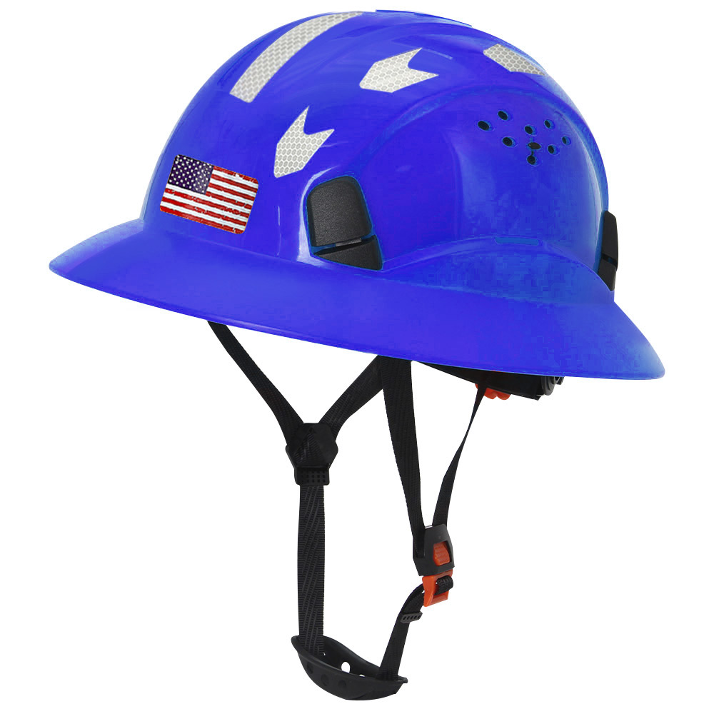 CE Full Brim Safety Helmet with Reflective Sticker Construction Hard Hat Protective Working ANSI Rescue Cap for Engineer: black