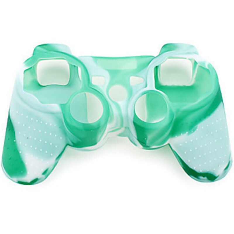 Funda protectora suave antideslizante de camuflaje para Playstation 3, funda de goma de Gel de silicona suave para mando de PS3: white-green