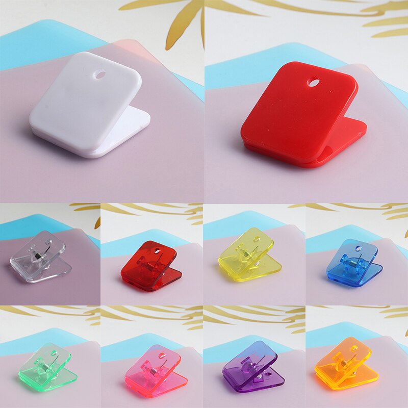 Multicolor Acrylic Clamp Paper Clips Ticket Holder Paper Documents Organizer Student School Office Supplies Bookmark Binder Clip