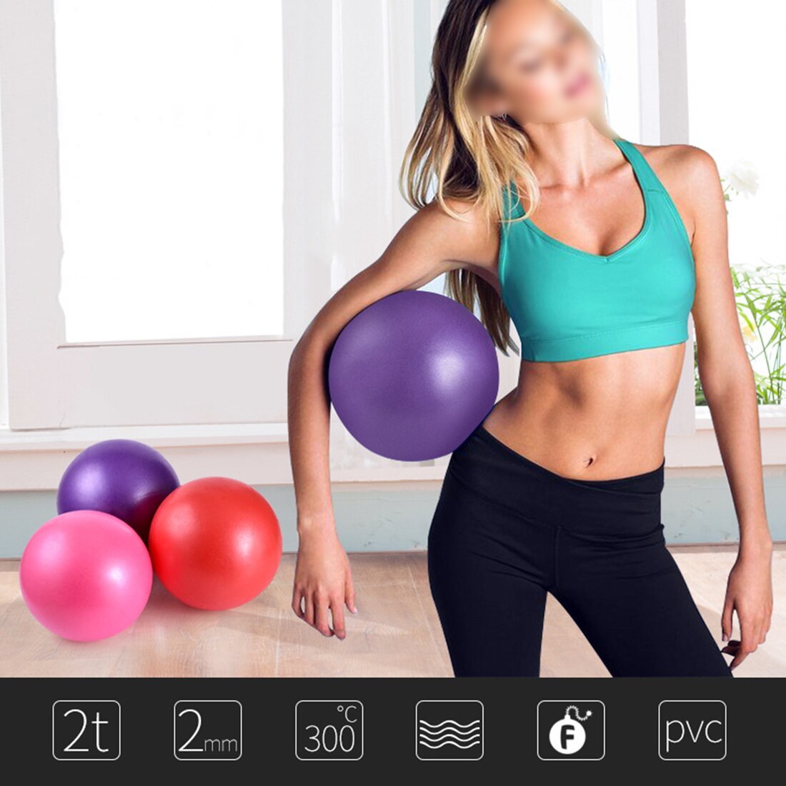 Pilates Ball Soft Thick PVC Inflatable Anti-slip Light weight Fitness Set