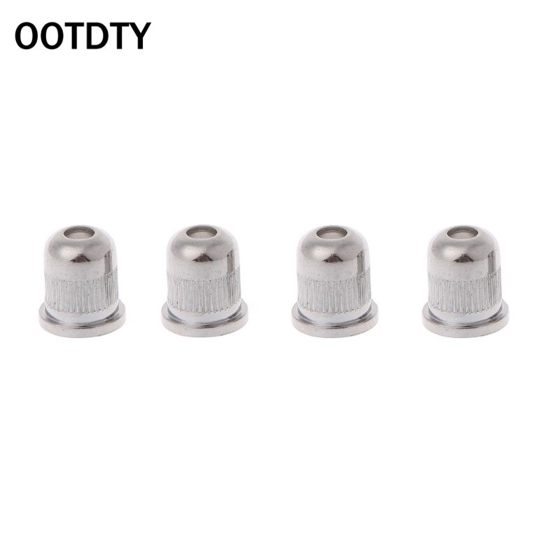 OOTDTY 4 Pcs Electric Bass Guitar String Mounting Ferrules Bushing For Thru Body Parts: Silvery