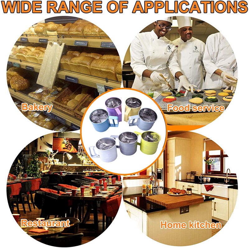 Stainless steel icing sugar shaker Multi-function hand-held screen flour sieve Bakery tools Kitchen accessories reposteriabaking