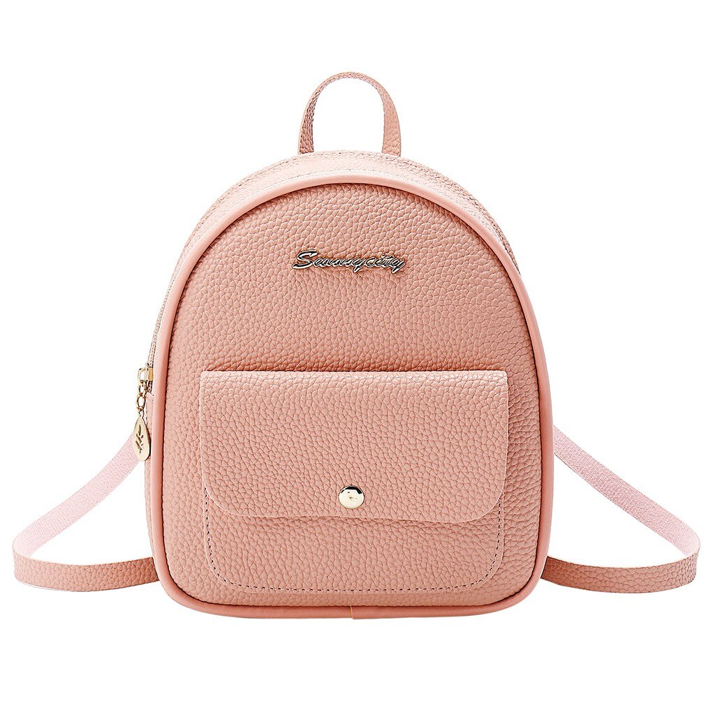 Mini Backpack Women Shoulder Bag For Teenage Girls Kids Letter Purse Mobile Phone Bag School Backpack Bolso Mujer #x: Pink