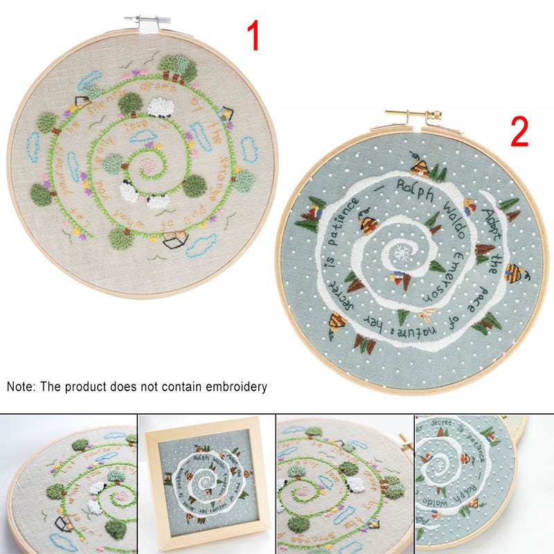 Diy broderi startkit förtryckta handarbete växtmönster färgtrådar för handgjorda  e2s