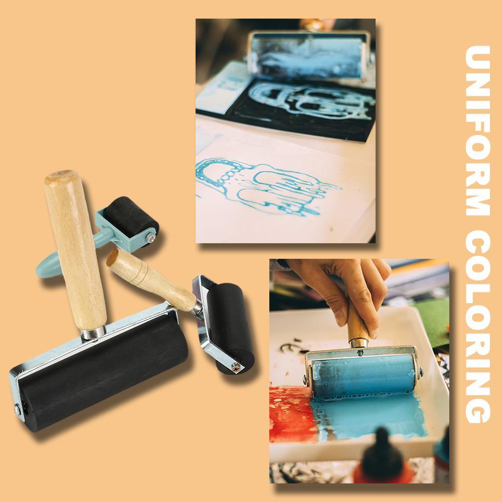 Ink Roller Tool Ink Painting Printmaking Roller Art Stamping Tool Roller Brayer Paint Roller Rubber Roller Brayer C