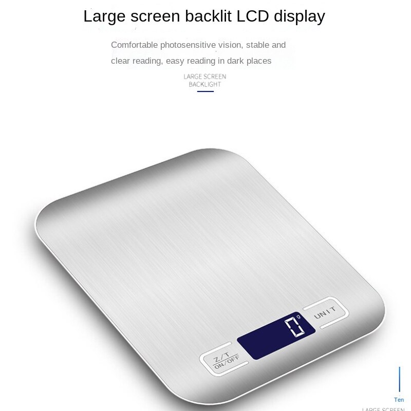 10kg 5kg Stainless Steel Kitchen Scale Household Waterproof Digital Food Baking Gram Kitchen Electronic Scale Coffee