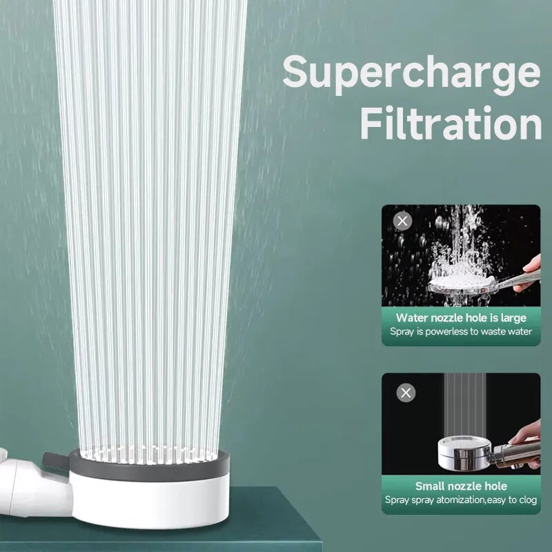 8 Mode Douchekop Waterfilter Verstelbare Hogedrukdouche Draagbare One-Key Stop Douche Badkamer Accessoires