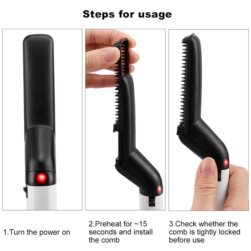 Multifunctional Hair Comb straightener Heated man's Hair Beard Brush Quick Straightening Beard Brush barber Styler Accessories