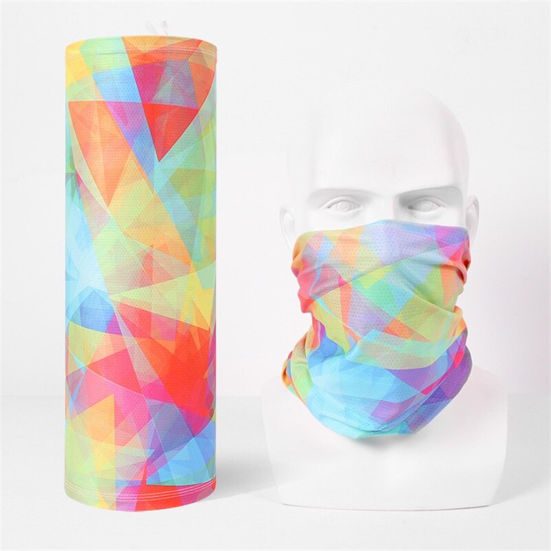 Hommes femmes foulards glace soie multifonctionnel bandana bandeau anneau cou écharpe dessins animés sans couture tubulaire magique visage