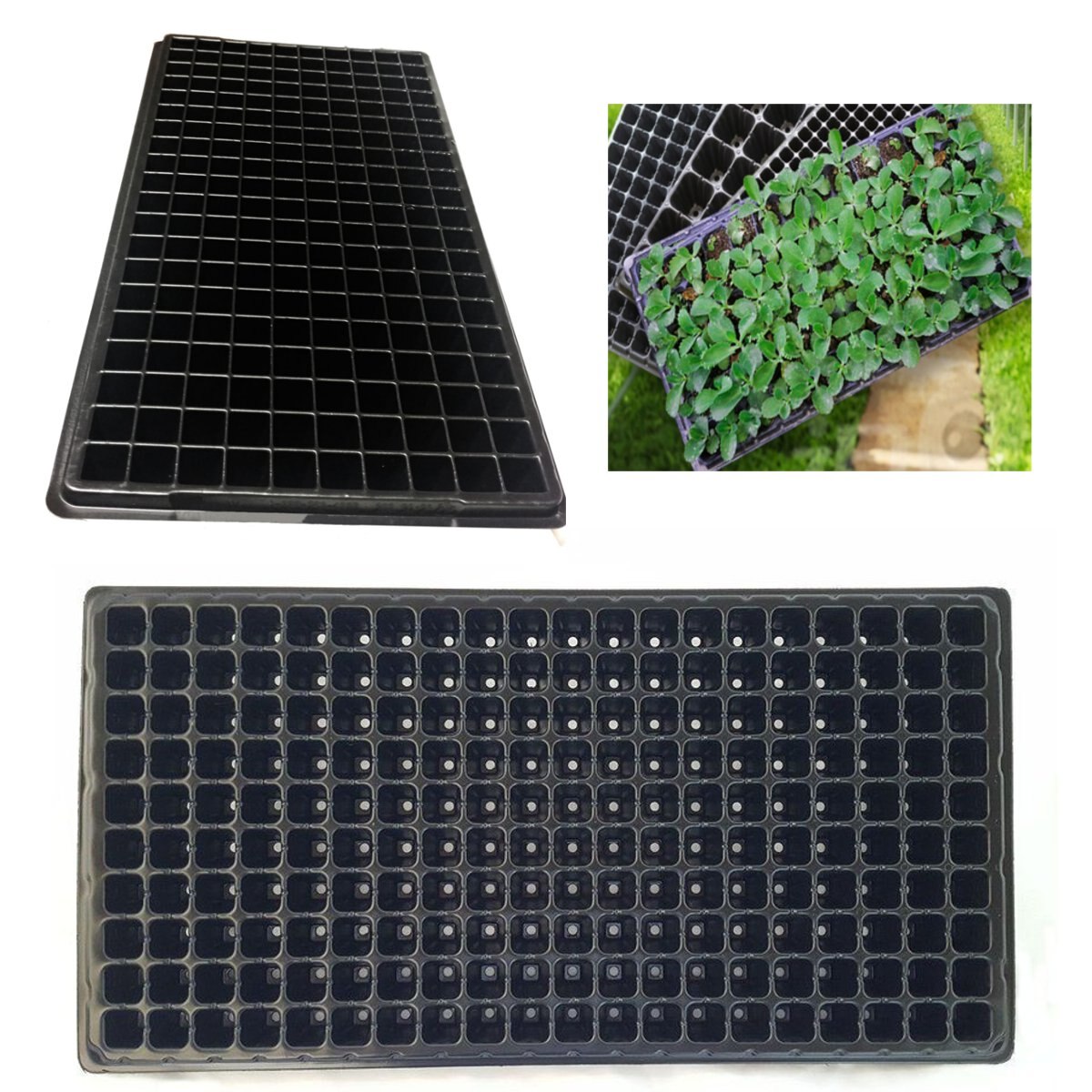 200 Holes Seedling Starter Planting Tray Extra Strength Seed Germination Vegetable Plant Flower Pot Nursery Grow Box Propagation