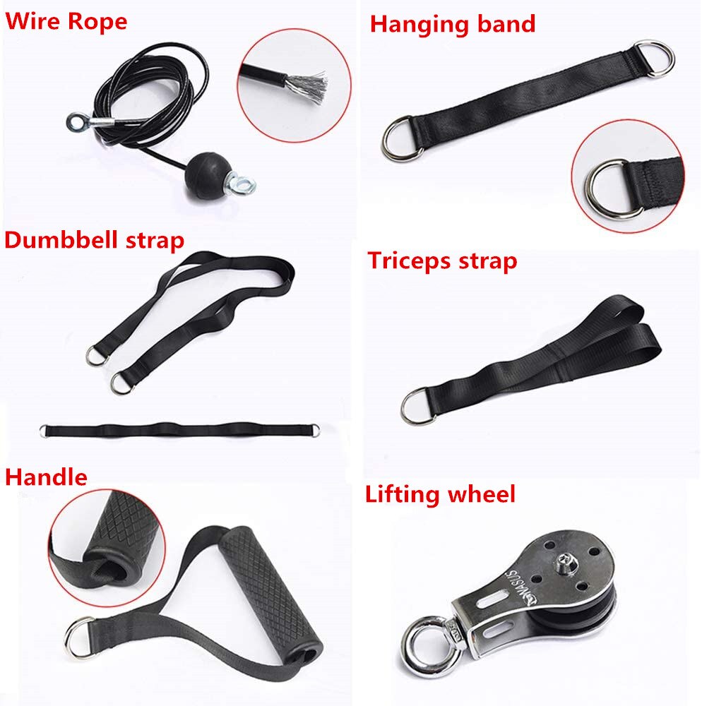 Fitness remskive kabel gym træningsmaskine arm biceps triceps blaster hånd styrketræning vedhæftede system hjemme diy
