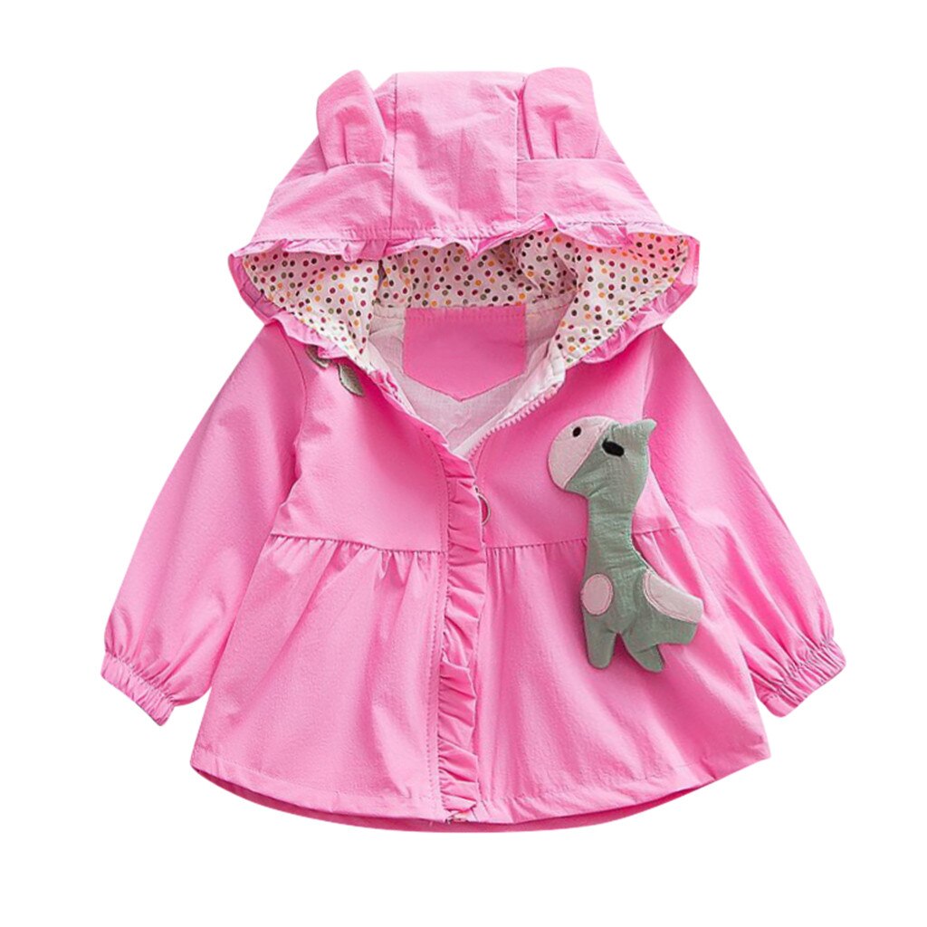 Autumn Winter Coat Jackets Toddler Baby Kids Girls Coat Cat Ear Cartoon Hooded Windproof Outwear Zipper Casual Clothes D21#: HT / 12-18 Months