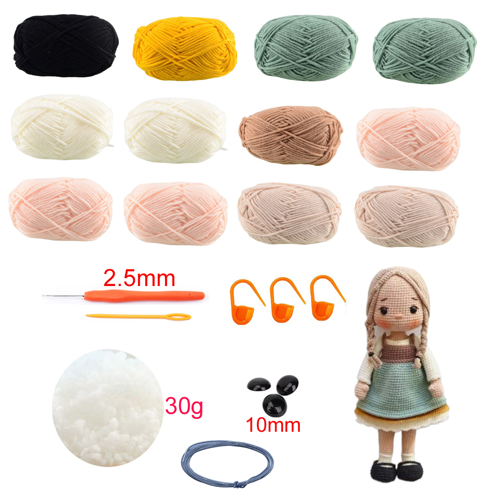 Joli Gril Crochet Kit poupée bricolage tricot amigurumi Crochet animaux kits noël chat chien lapin jouet oiseau insecte fait à la main: Marine