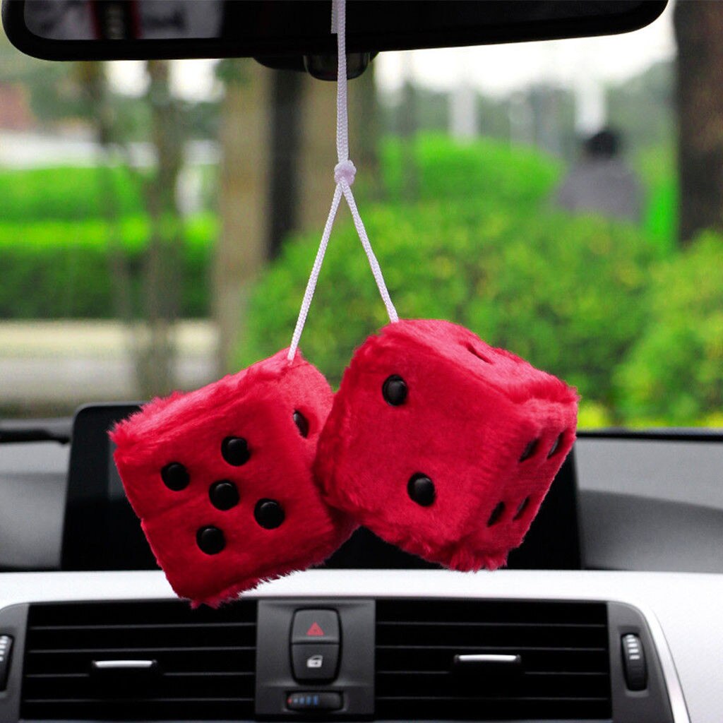 Coche colgante, dado de peluche dados automóviles colgantes para espejo retrovisor colgando suspensión adornos decoración # PY10