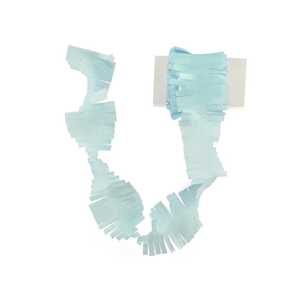 3M Fringed Party Streamers Tissue Paper Garland DIY Fringe Curtain Banners Photo Backdrop Wedding Birthday Shower Decoration: A12 Light Blue