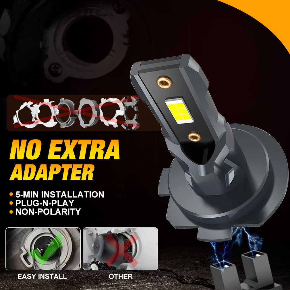 2 stücke 22000lm h7 led scheinwerfer lampe 12 stücke csp 3570 auto scheinwerfer auto mini canbus h7 led birne turbo licht 6500k 12v 110w