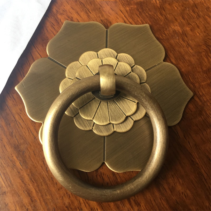 Poignée de porte en laiton, boutons et poignées de placard et tiroir à anneaux pour meubles,