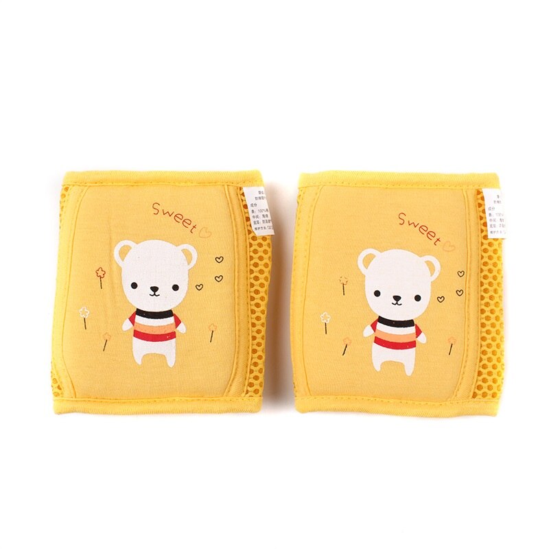 Cartoon Jongens Meisjes Kniebeschermers Kids Veiligheid Kruipen Elleboog Baby Peuter Baby Been Warmer Veiligheid Kids Mesh Knie Ondersteuning Beschermen: Yellow Bear