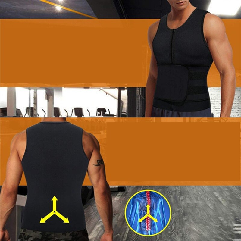 Chaleco de Fitness de para hombre, chaleco masculino de , corsé de vientre y cuerpo, corsé de Fitness sudoroso,