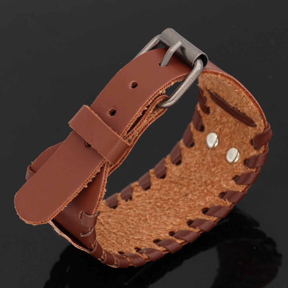 nordisch Wikinger Odin reiten Sleipni Rune leder amulett Armbinde-einstellbare größe 19-31 cm