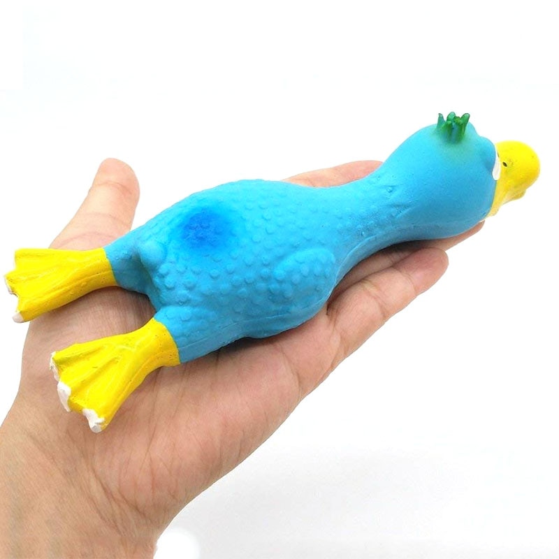 Screaming Rubber Chicken Dog Squeaky Toy Soft Chew Molar Dog Toy for Puppy Small Medium Dogs