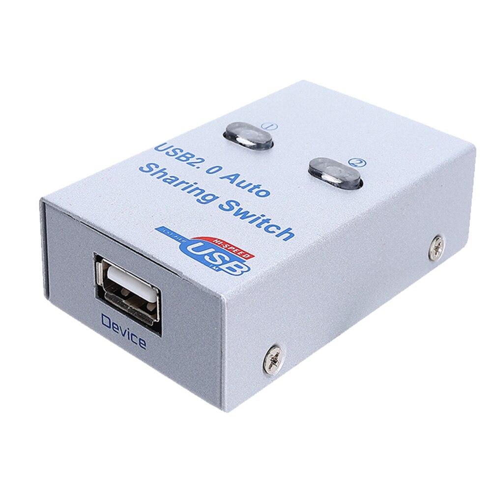 Usb 2.0 Computer Apparaat Printer Delen Pc Scanner Office Elektronische Automatische Switch Hub 2 Port Adapter Doos Metalen Splitter: 2 In 1