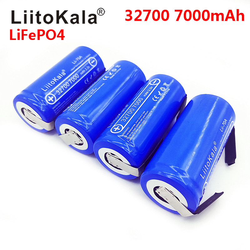 3.2V LiitoKala 32700 7000mAh Lii-70A LiFePO4 bateria 35A ciągłe rozładowanie maksymalnie 55A bateria o dużej mocy + niklowe arkusze