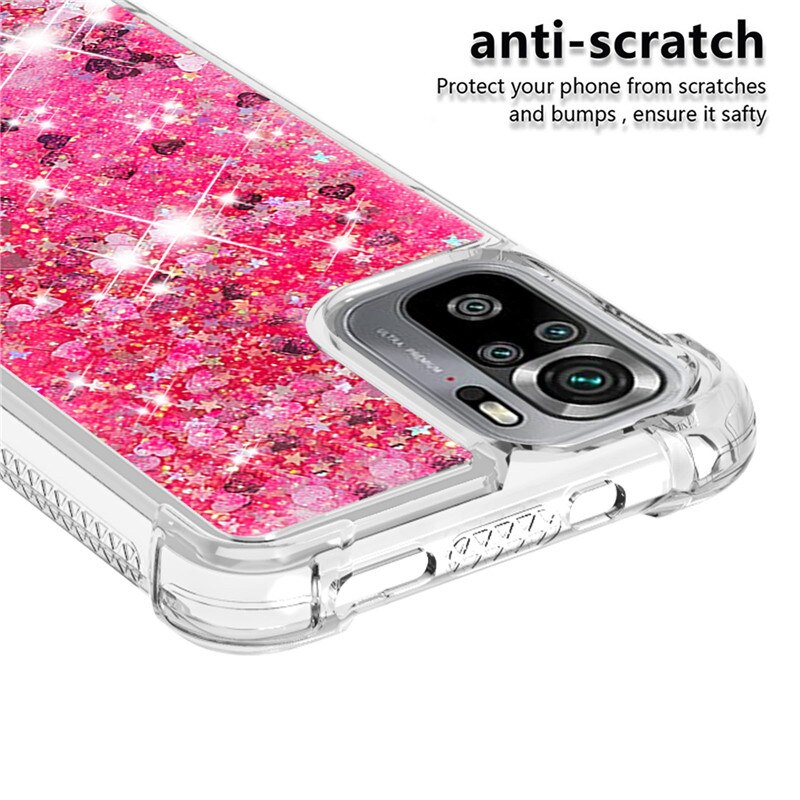 Dla Redmi uwaga 10 S przypadku mody Quicksand Glitter ciecz skrzynka dla Xiaomi Redmi uwaga 10 S telefon pokrywa Redmi Note10s 10 S Coque