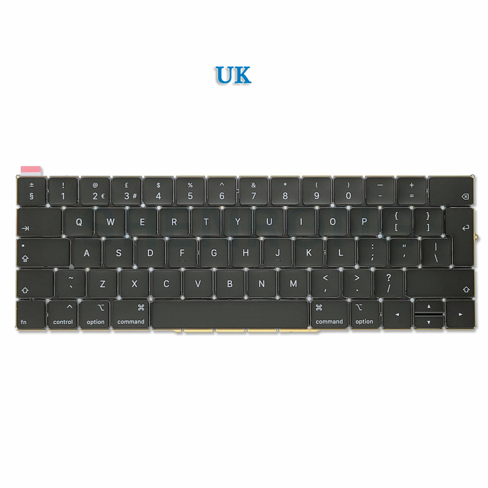 Laptop Keyboard For Macbook Pro 15" A1990 13" A1989 Keyboard US UK Slovak French EMC 3214 Year: BROWN