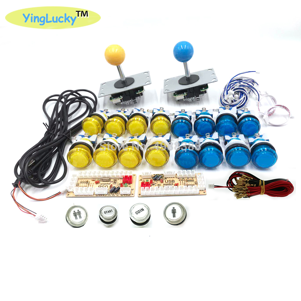 Joystick de atraso zero arcada kit diy led botão + joystick + usb codificador chicote de fios controlador usb para arcade mame jogo arcade