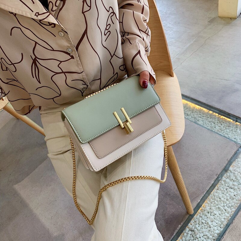 Contraste couleur cuir sacs à bandoulière pour femmes voyage sac à main Simple épaule sac de messager dames sac à bandoulière