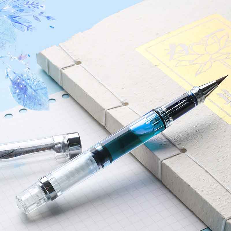 Pluma con pincel de pistón, pluma estilográfica, marcador para caligrafía de tinta rellenable, plumas estilográficas para escribir, suministros para escuela, arte de papelería