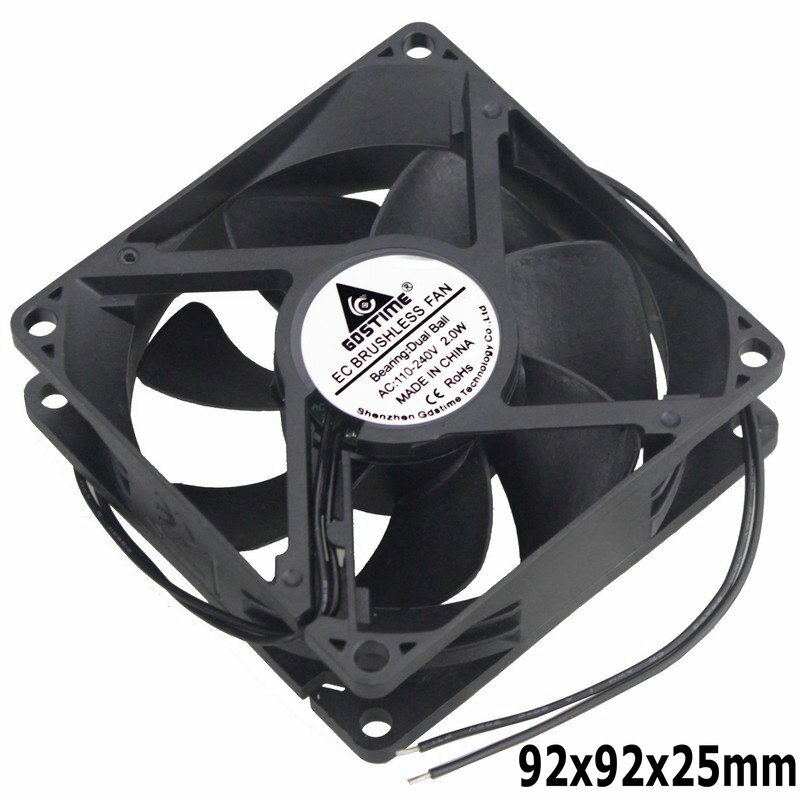 1Pcs Gdstime Ac 110V 115V 120V 220V 240V 2Pin Dual Kogellager Ec Borstelloze cooling Fan 80Mm X 25Mm 92Mm 120Mm 60