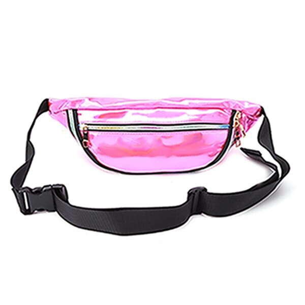 Bolso transparente de arcoíris, riñonera de viaje Punk Chic, informal: Rosa fuerte
