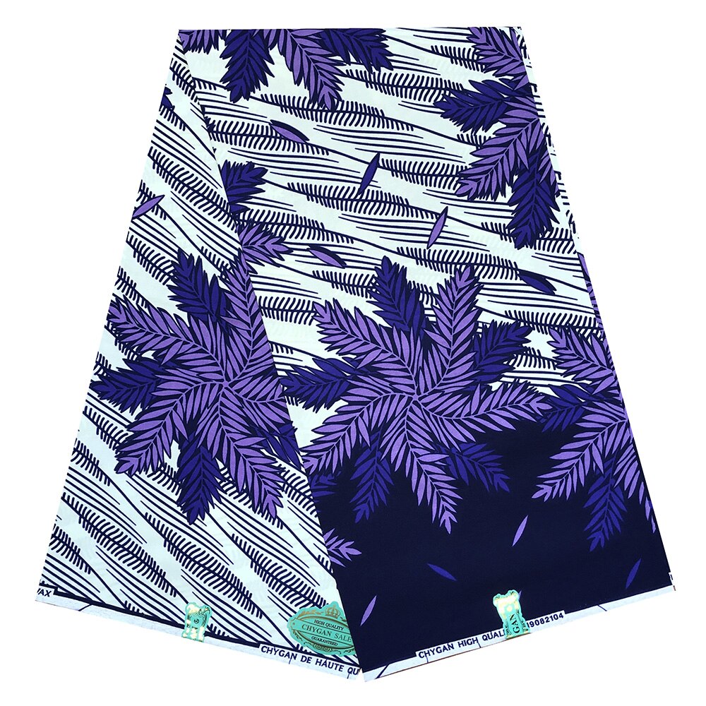 Tecido de cera real nigeriano para as mulheres ancara cera 100% algodão impressão tecidos de cera pagne 6 jardas vestido africano: color6