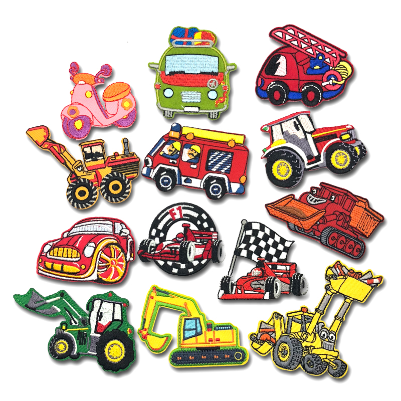 Geborduurde Auto Ijzer op Patches voor kleding Kinderen jeans DIY Badge Stof Stickers Applique Borduurwerk Patch Voor Kleding
